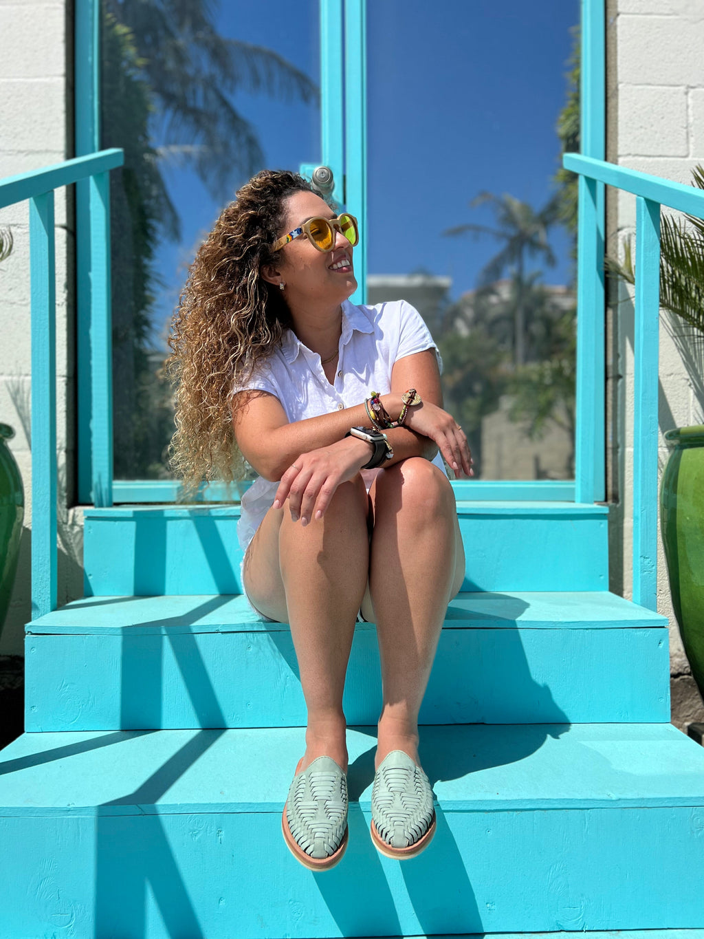 Marbella Huarache Slip-On Teal