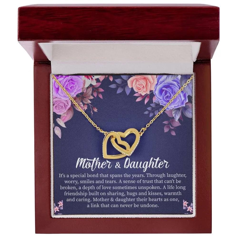 Mother Daughter Necklace Set with Message Card